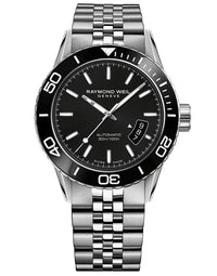 Men's Automatic Black Steel Diver Raymond Weil Watch