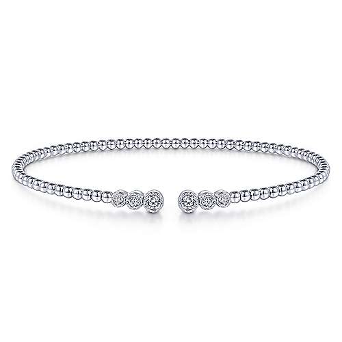 Diamond Beaded Open Bangle