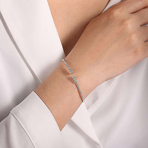 Diamond Beaded Open Bangle