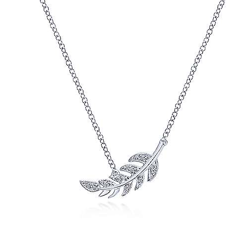 Diamond Feather Necklace