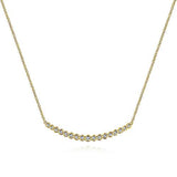 Graduated Diamond Curved Bar Necklace