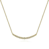 Graduated Diamond Curved Bar Necklace