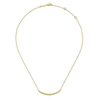 Graduated Diamond Curved Bar Necklace