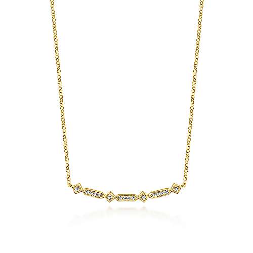 Geometric Diamond Bar Necklace