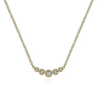 Curved Diamond Bar Necklace