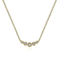 Curved Diamond Bar Necklace