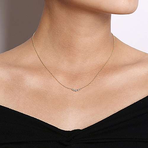 Curved Diamond Bar Necklace