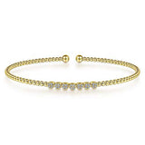 Diamond Beaded Open Bangle