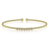 Diamond Beaded Open Bangle