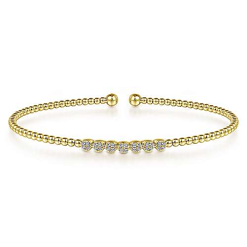 Diamond Beaded Open Bangle