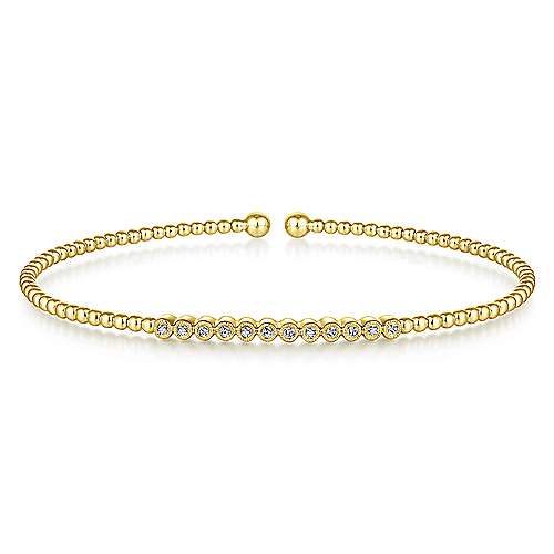 Diamond Beaded Open Bangle