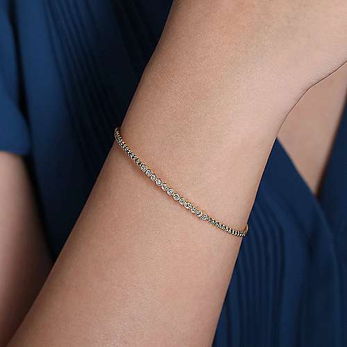 Diamond Beaded Open Bangle