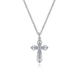 Openwork Diamond Cross Necklace