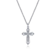 Openwork Diamond Cross Necklace