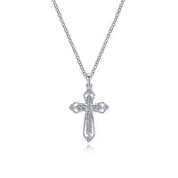 Openwork Diamond Cross Necklace