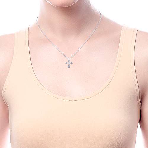 Pointed Diamond Cross Necklace