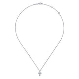 Rounded Diamond Cross Necklace