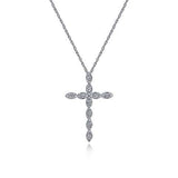 Bubble Diamond Cross Necklace