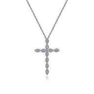 Bubble Diamond Cross Necklace