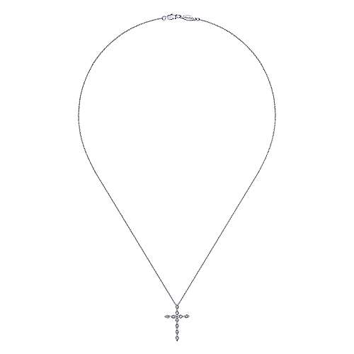 Bubble Diamond Cross Necklace