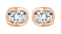 Rose Gold Diamond Stud Earrings