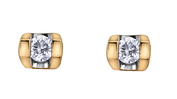 Yellow Gold Diamond Stud Earrings