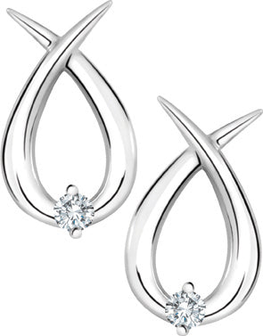 Diamond Crossover Earrings