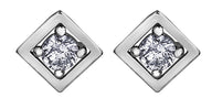 Square Diamond Stud Earrings