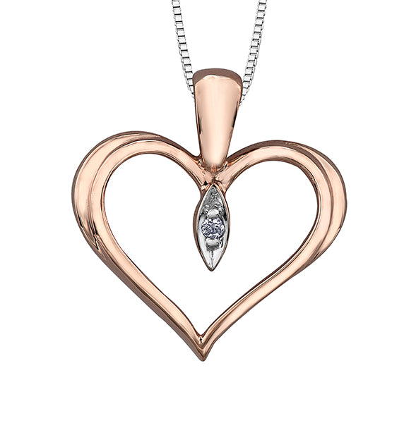 Diamond Rose Gold Heart Necklace