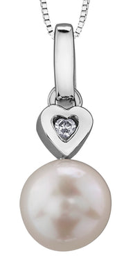 Pearl Diamond Pendant Necklace