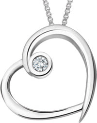 Diamond White Gold Heart Necklace