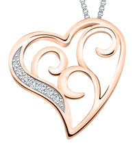 Diamond Rose Gold Heart Necklace