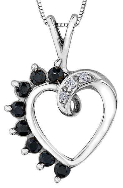 Blue Sapphire and Diamond Heart Necklace