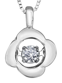 Dancing Diamond White Gold Pendant Necklace