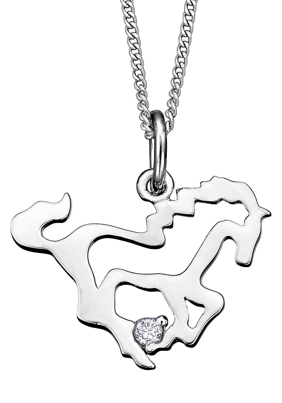 White Gold Horse Pendant Necklace