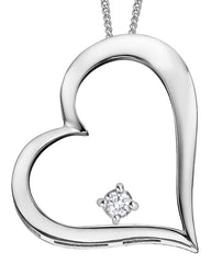 White Gold Diamond Heart Pendant Necklace