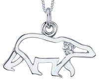 White Gold Polar Bear Pendant Necklace