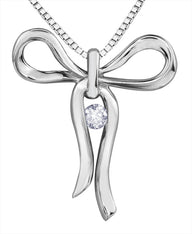 Sterling Silver Bow Pendant Necklace