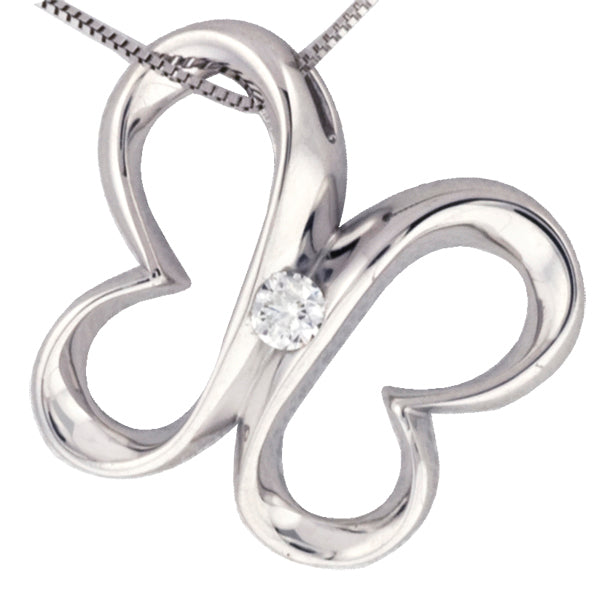 Sterling Silver Diamond Butterfly Necklace