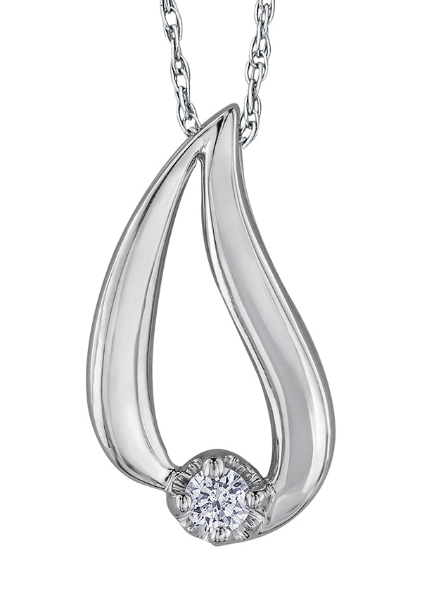 White Gold Diamond Pendant Necklace