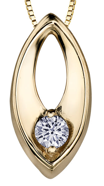 Yellow Gold Diamond Pendant Necklace