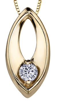 Marquise Shaped Yellow Gold Necklace